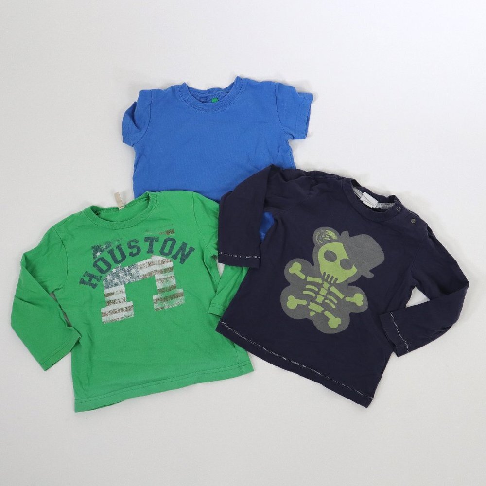 Diesel + Benetton T-Shirts Tees Boys Toddler 2T Bear Skeleton Houston Blue Green